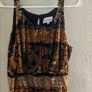Olivia Matthews Black and Brown Maxi Dress